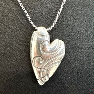 Brighton "Give It A Swirl" Modern Asymmetrical Heart Pendant Necklace